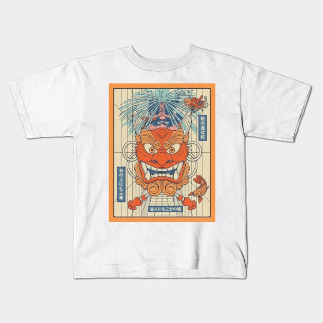 Japanese Oni Kids T-Shirt by RyanRagnini